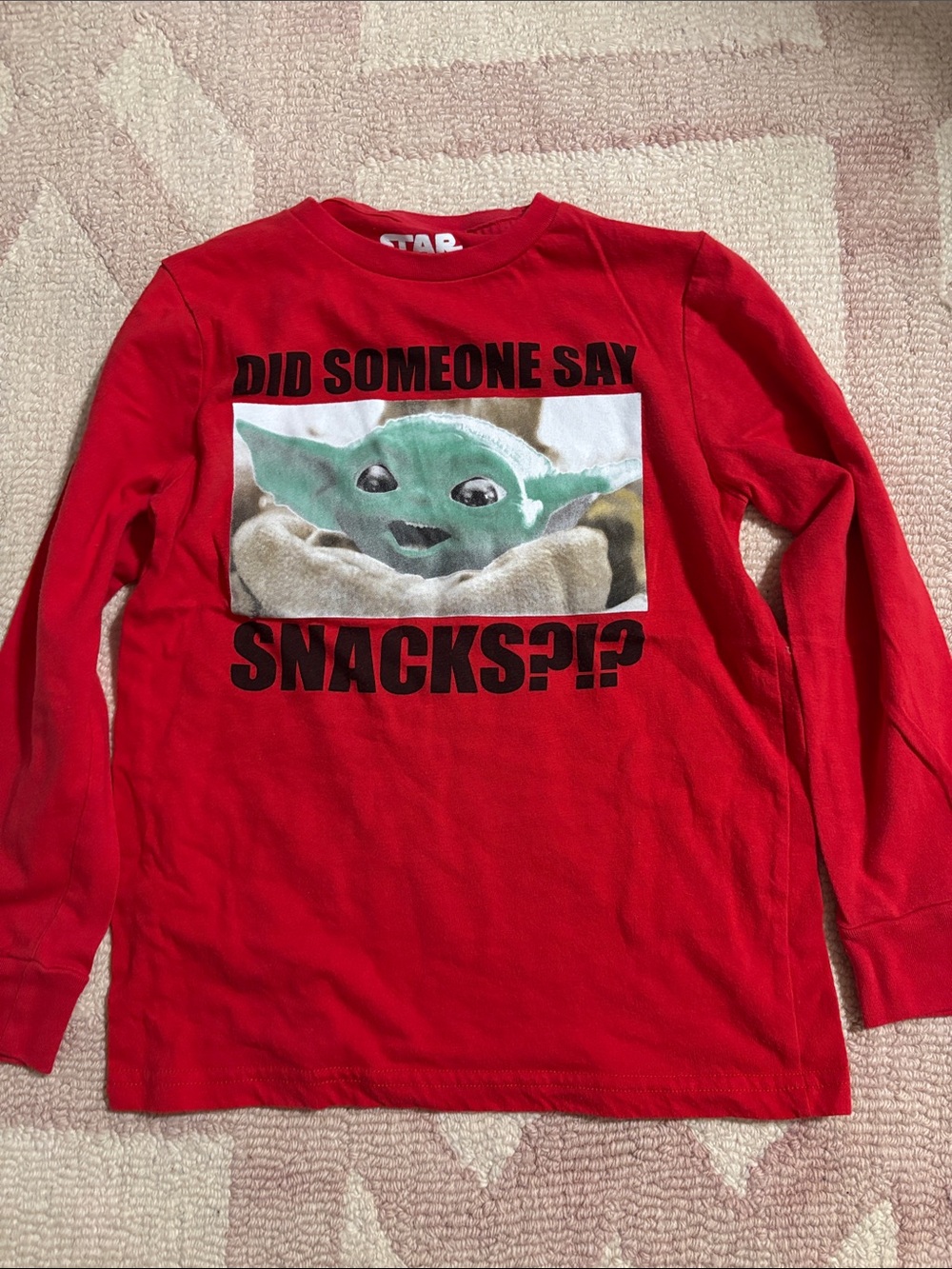 Star Wars Red Tee with White Logo Print